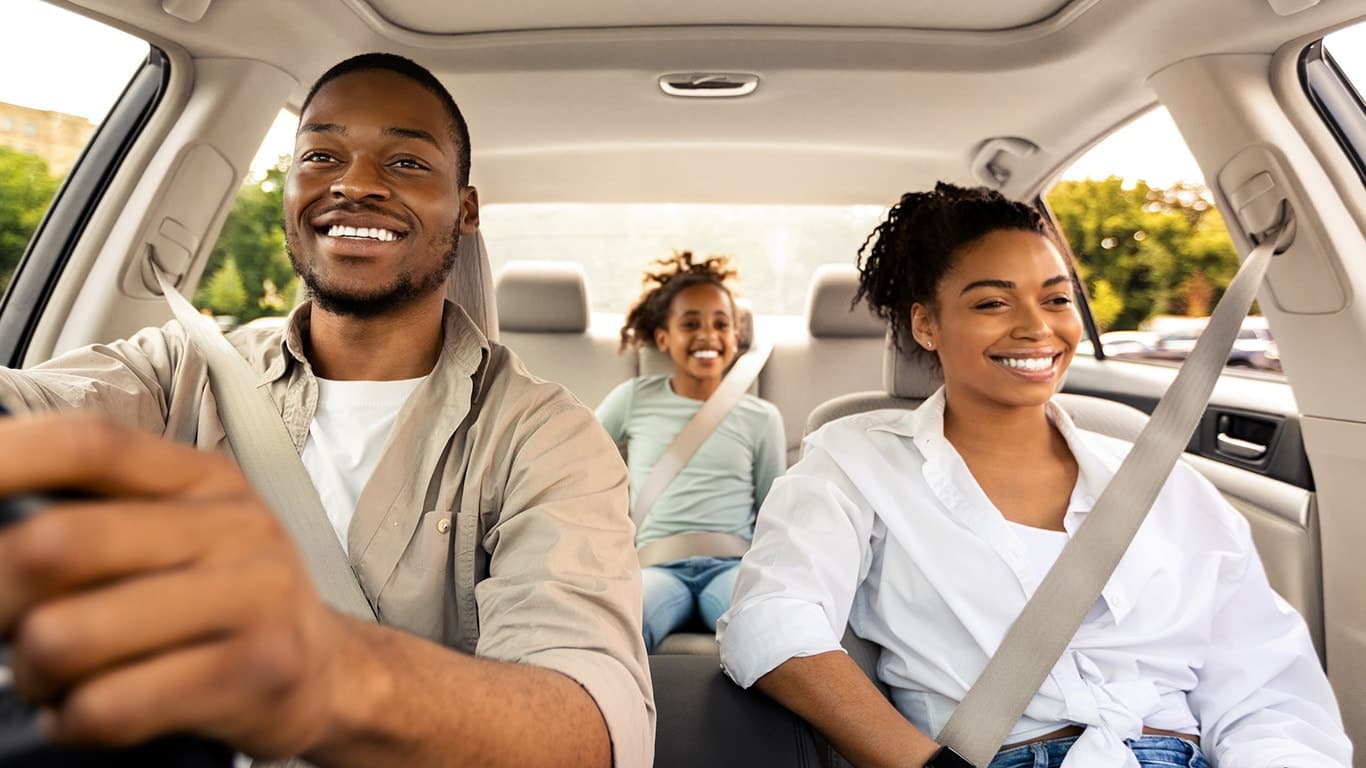 Family in car